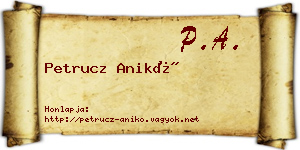 Petrucz Anikó névjegykártya